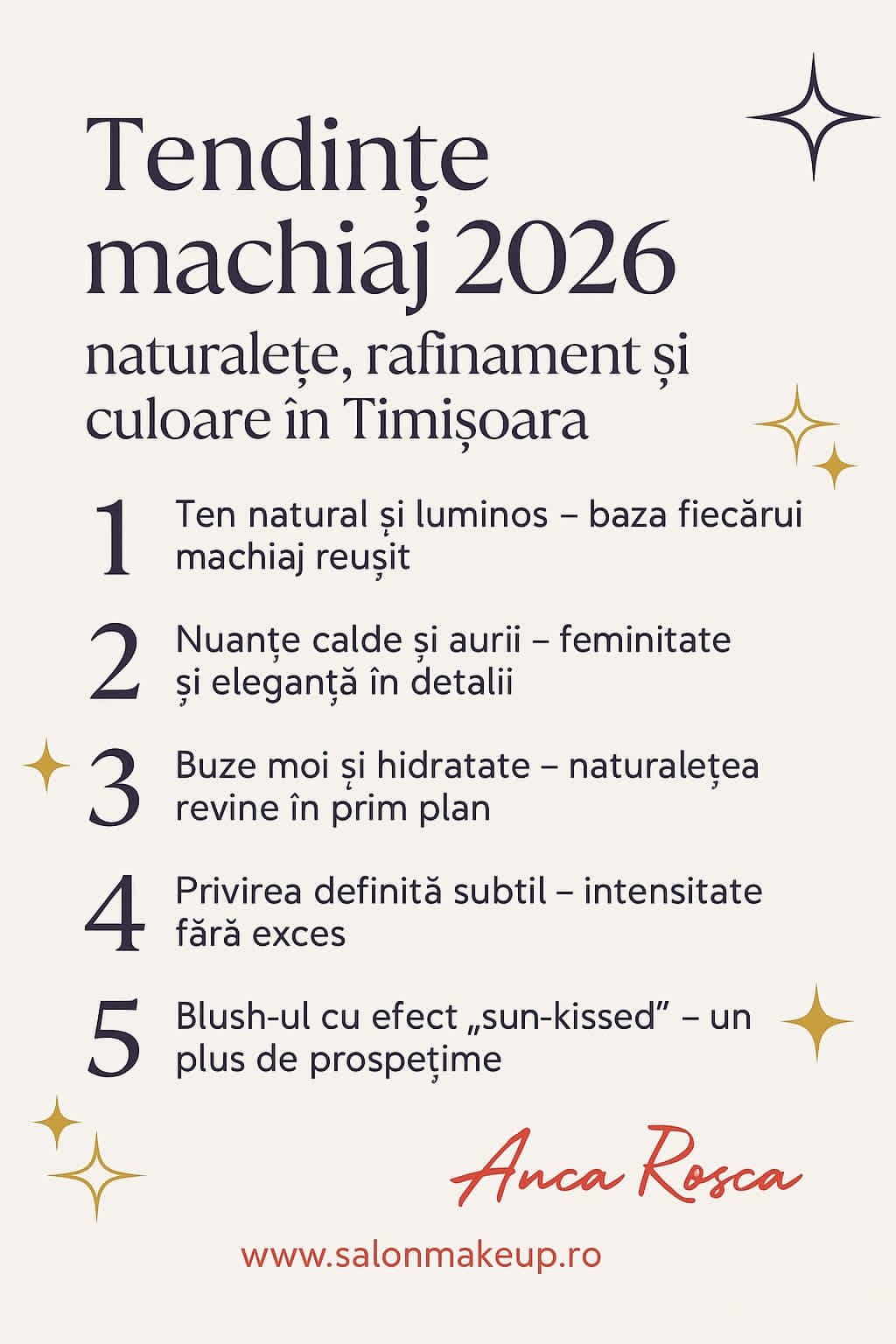 Tendințe in machiaj pentru anul 2026 – Anca Roșca Make-up Artist Timișoara